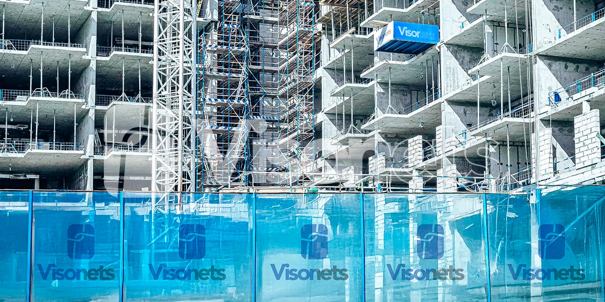 Mallas de ocultación con logotipo impreso VISORNETS - VISOR FALL ARREST NETS