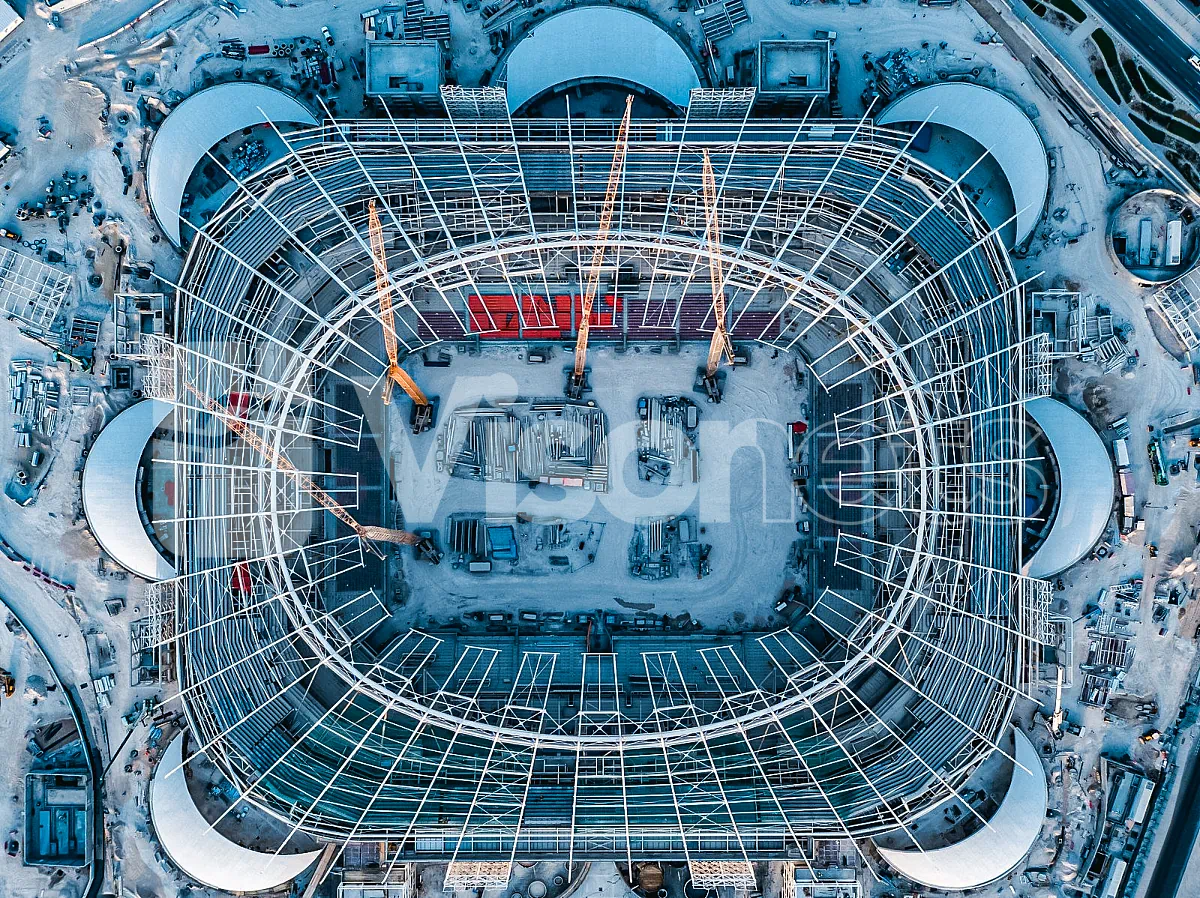 Redes de seguridad tipo "S" VISORNETS en estadio Al Rayyan de Qatar (mundial 2022)