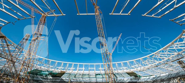 Redes de seguridad tipo "S" VISORNETS en estadio Al Rayyan de Qatar (mundial 2022)