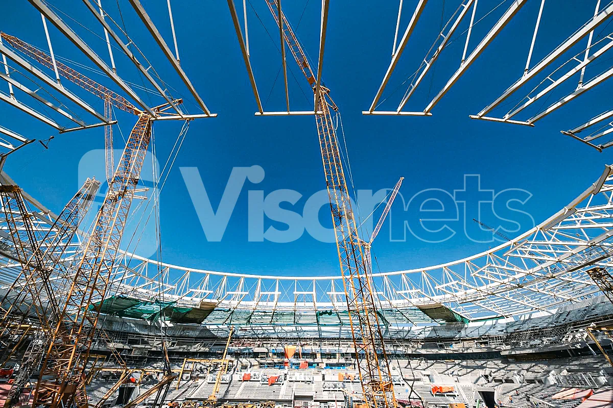Redes de seguridad tipo "S" VISORNETS en estadio Al Rayyan de Qatar (mundial 2022)