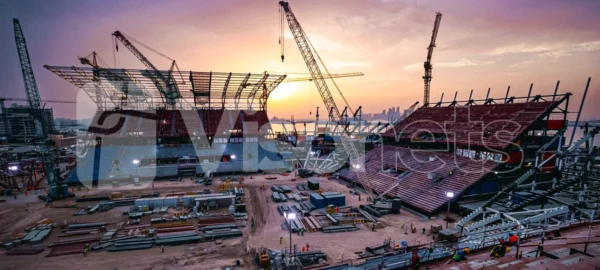 Redes de seguridad tipo "S" VISORNETS en estadio 974 de Ras Abu Aboud en Qatar (mundial 2022)