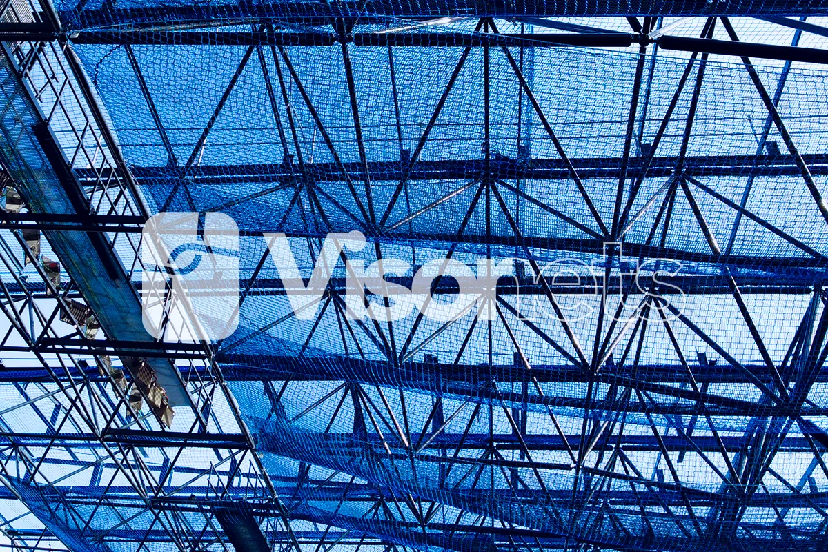 Instalación de redes de seguridad tipo "S" VISORNETS más mallas mosquiteras más mallas anti-objetos tools en estadio Balaídos de Real Club Celta de Vigo