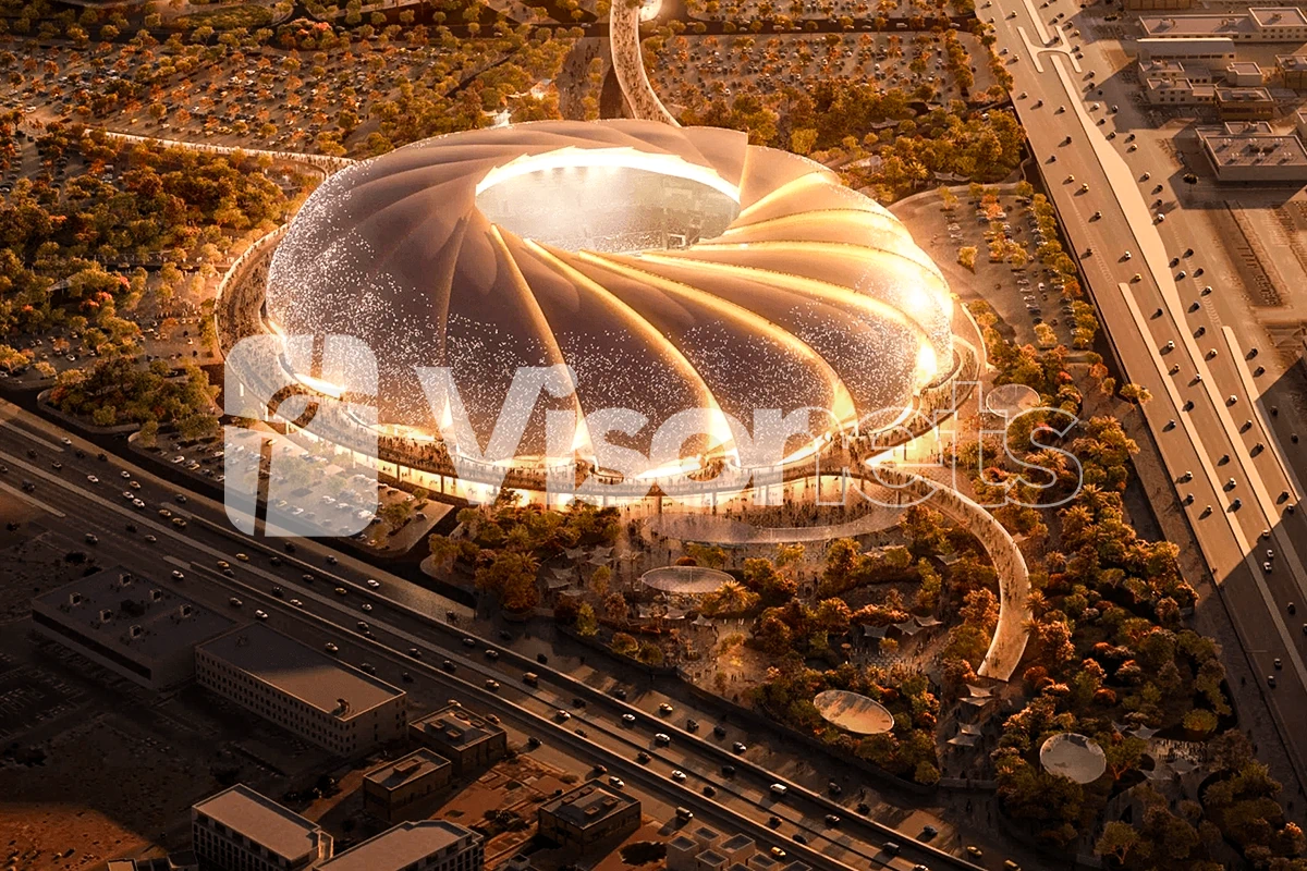 Redes de seguridad tipo "S" VISORNETS + redes mosquiteras VISORNETS - Estadio ARAMCO - Arabia Saudita