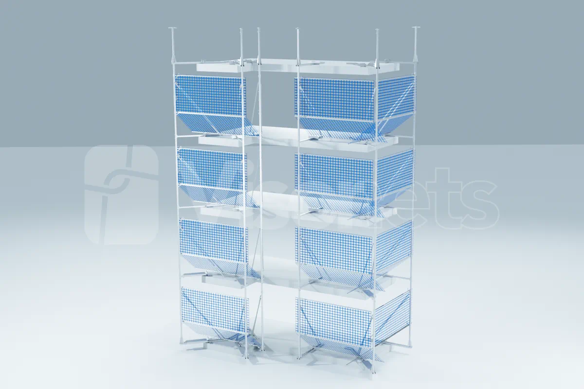 Sistema de Retención Provisional de Bordes (SRP) para edificación VISORNETS (Redes de seguridad Visor Fall Arrest Nets)