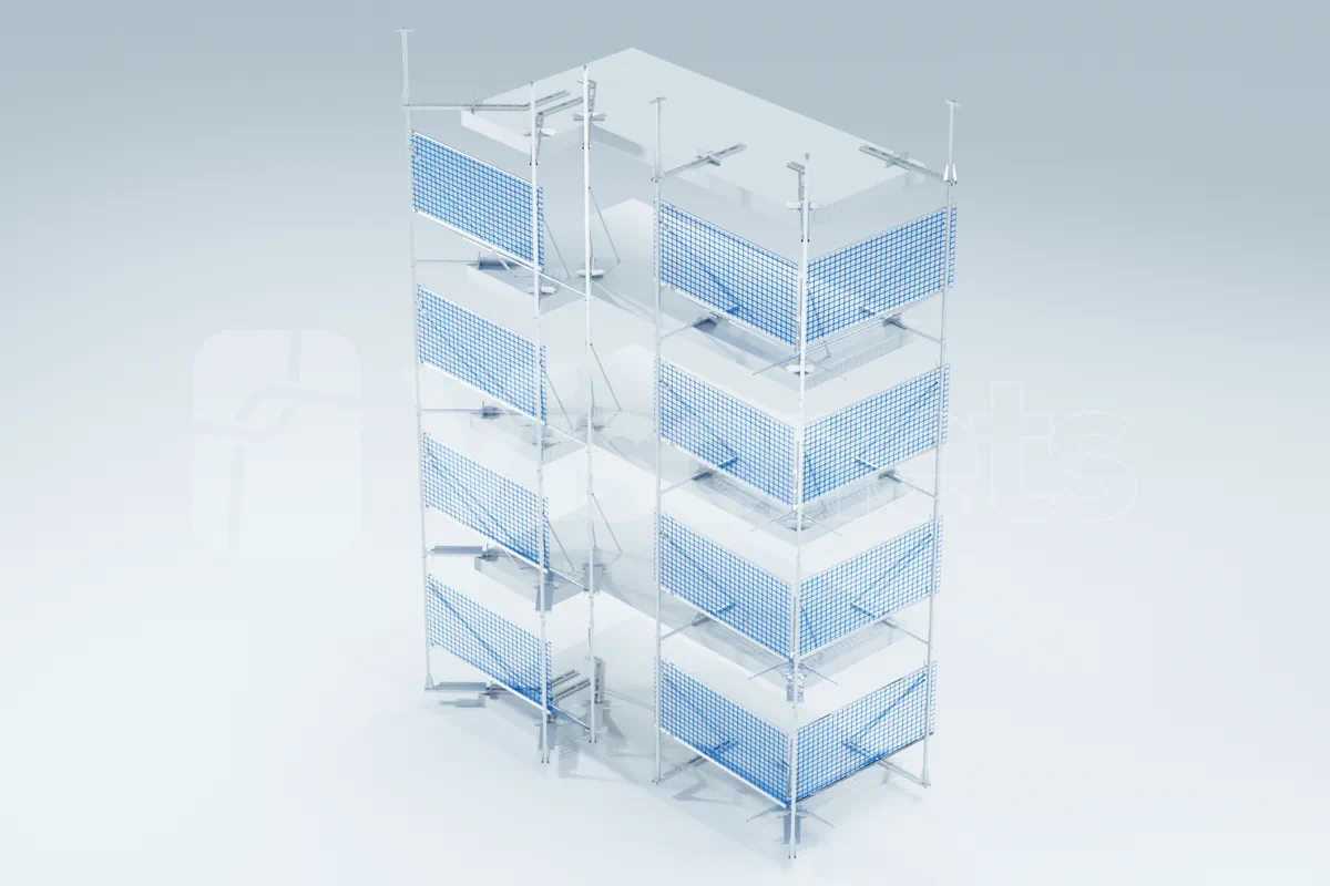 Sistema de Retención Provisional de Bordes (SRP) para edificación VISORNETS (Redes de seguridad Visor Fall Arrest Nets)
