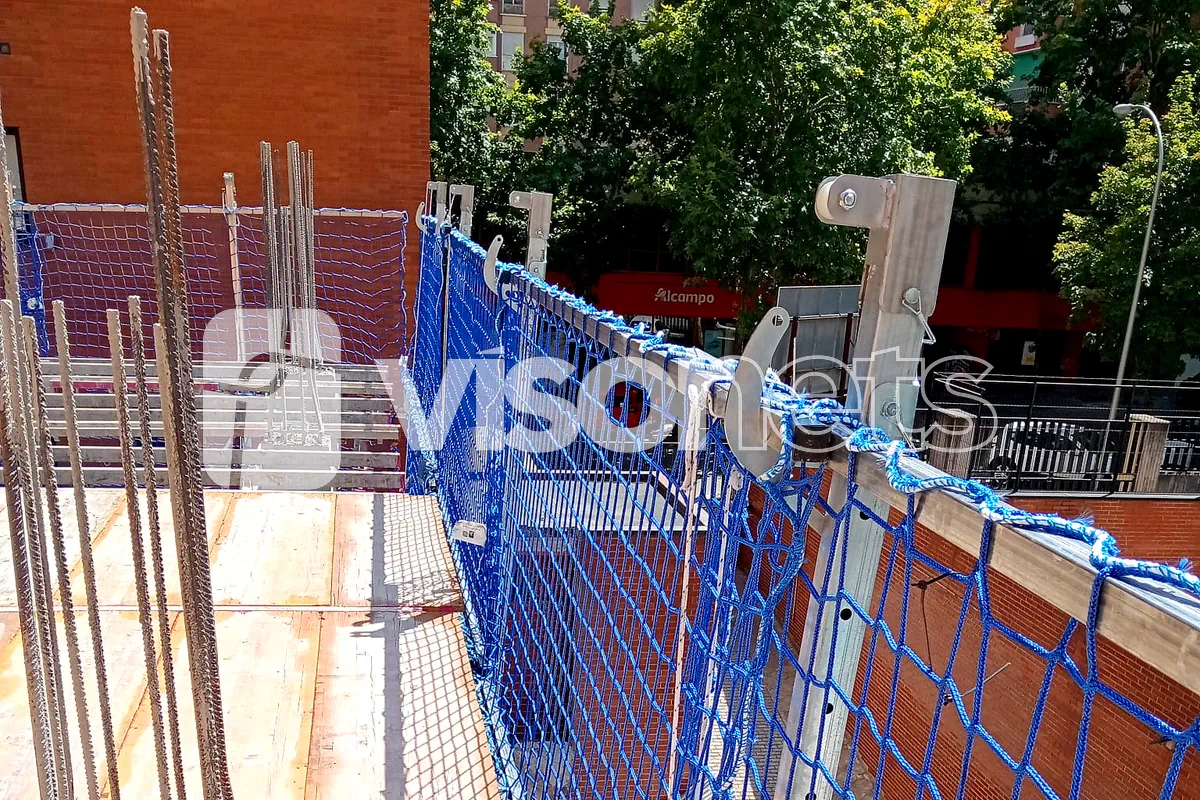 Vista general de la obra de Chamartín, Madrid, protegida con el sistema SRP de Visornets